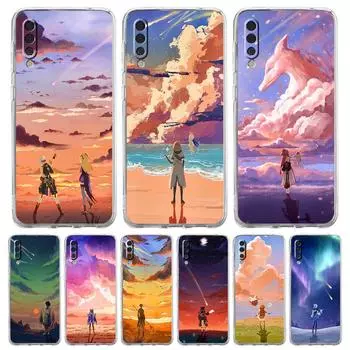 Чехол Genshin Impact Game Landscape для Samsung A54 A52 A50 A70 A10 A30 A40 A20S A20E A02S A12 A14 A22 A42 A72 A34 A32 A04s Samsung A02