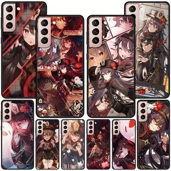 Чехол Genshin Impact Hu Tao для Samsung Galaxy S23 S21 S22 S20 FE S9 S10 S24 Ultra S10e S9 Plus, мягкий черный чехол из ТПУ для телефона, бампер Samsung S9