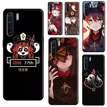 Чехол Genshin Impact Hu Tao Ghost для OPPO A74 A54 A94 A31 A53 A5 A9 2020 A52 A72 A1K A83 A91 A93 A3S A5S A15 OPPO A1K