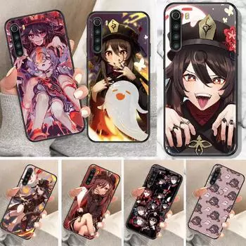 Чехол Genshin Impact Hu Tao HuTao для телефона Xiaomi Redmi Note 7 8 9 10 7A 8T 9A 9T 9S 10S Pro, черный мягкий водонепроницаемый художественный чехол Redmi 7A