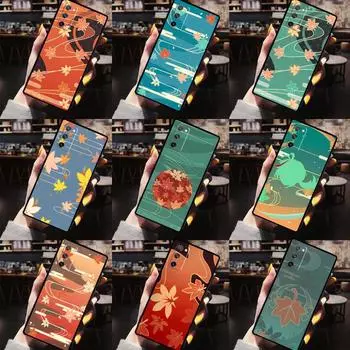 Чехол Genshin Impact Kaedehara Kazuha Leaf для Samsung Galaxy S20 FE S9 S10 Plus Note 10 Note 20 S21 S22 Ultra, задняя крышка для телефона Galaxy S9