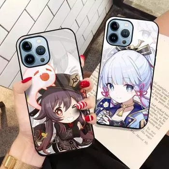 Чехол Genshin Impact Kamisato Ayaka для Iphone 14 13 11 12 Pro Max Mini Xs Xr X 7 8 6s Plus Se 2022, чехол из закаленного стекла Fundas For iPhone 12