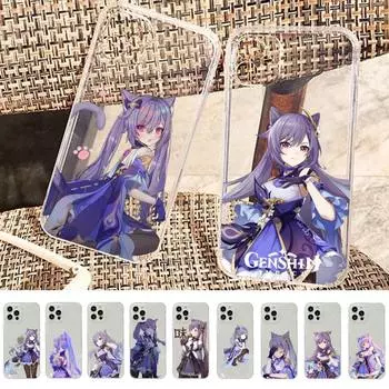 Чехол Genshin Impact Keqing для телефона iPhone 13 11 12 pro XS MAX 8 7 6 6S Plus X 5S SE 2020 XR 6plus or 6s plus