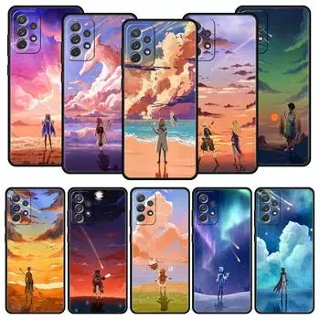 Чехол Genshin Impact Landscape для Samsung A51 A71 A21S A12 A11 A31 A41 A52 A32 A01 A23 A33 A53 A73 A03S A13 5G A72 A54 A34 Samsung A54