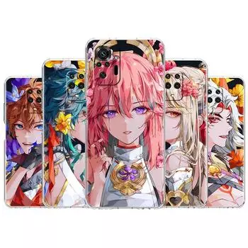 Чехол Genshin Impact Raiden Shogun Baal для Xiaomi Redmi Note 11 Pro 10 9 9S 8 8T 7 9A 9C 9T 10 10C K40 прозрачный чехол для телефона TPU Redmi Note 11 Pro 5G