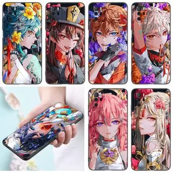 Чехол Genshin Impact Raiden Shogun Baal для Xiaomi Redmi Note 7 8 9 10 Lite 11 11E 11T 12 Pro 11S 4G 10T 5G 8T 9S 10S черный чехол Redmi Note 7(Pro)