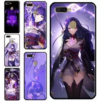 Чехол Genshin Impact Raiden Shogun для OPPO A83 A91 A93 A1K A15 A3S A54 A74 A94 A5 A9 A31 A53 A52 A72 A53S, задняя крышка OPPO A3S