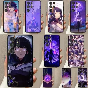 Чехол Genshin Impact Raiden Shogun для Samsung Galaxy S21 S22 Ultra S8 S9 S10 Note 10 Plus Note 20 Ultra S20 FE Galaxy S8