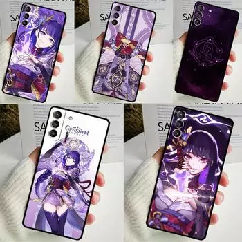 Чехол Genshin Impact Raiden Shogun для Samsung Galaxy S24 Ultra S22 Plus S20 S21 FE S8 S9 S10 Note 10 20 S23 Ultra Cover Galaxy S23