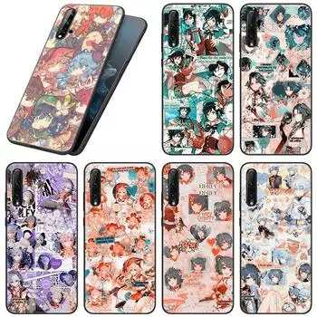 Чехол Genshin Impact с аниме для Huawei Honor 10X Lite 7A 7S 8A 8S 8C 8X 9A 9C 10i 20i 30i 20S 20E 9X Pro 10 8 Lite, черный чехол Honor 8C