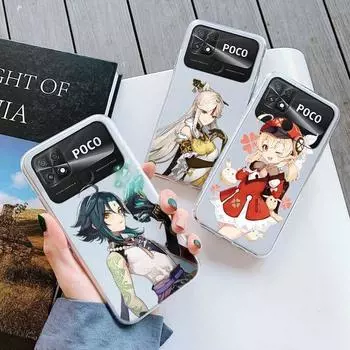 Чехол Genshin Impact с аниме для Poco C40 PocoC40, противоударный чехол-бампер, мягкая прозрачная задняя крышка из ТПУ для Xiaomi Poco C40, чехол для телефона, защитный чехол Xiaomi POCO C40