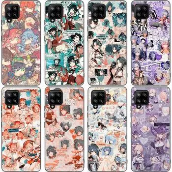 Чехол Genshin Impact с аниме для Samsung Galaxy A12 A02S A22 A32 A52 A72 A71 A51 A41 A31 A21 A11 A50 A70 A10S A20S, черный мягкий чехол Samsung A02