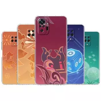 Чехол Genshin Impact с логотипом для Xiaomi Redmi Note 11 Pro 10 9 9S 8 8T 7 9A 9C 9T 10 10C K40, прозрачный мягкий чехол из ТПУ Redmi Note 11 Pro 5G