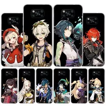 Чехол Genshin Impact с мультяшным рисунком для телефона Xiaomi Poco X3 GT X4 NFC M4 Pro M3 M2 F3 F2 F1 Mi Note 10 A3 A2 Lite A1 CC9E Fundas Xiaomi Poco X3