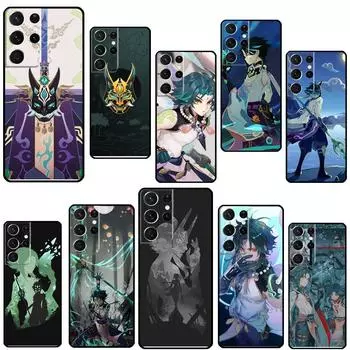 Чехол Genshin Impact Xiao для телефона Samsung Galaxy S21 Ultra S20 FE S8 S9 S10 S22 Plus Note 20 Ultra, полное покрытие Galaxy S9 Plus