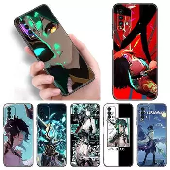 Чехол Genshin Impact Xiao для телефона Xiaomi Redmi Note 11 10 9 8 Pro 11T 5G 10T 10S 9S 9T 9i 9C 9A 8T, мягкий черный чехол из ТПУ Redmi 8