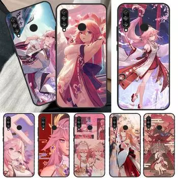 Чехол Genshin Impact Yae Miko для Huawei P40 Lite P20 P50 P30 Pro P Smart Z 2019 Nova 5T, чехол для Honor 50 Huawei P20