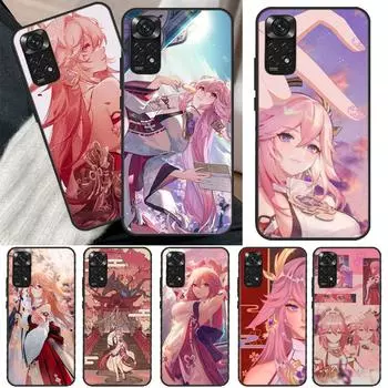 Чехол Genshin Impact Yae Miko для Xiaomi Redmi Note 11 Pro 8 9 11S 10S 9S Note 10 Pro, чехол для Redmi 10 10C 9A 9C Redmi Note 8 Pro