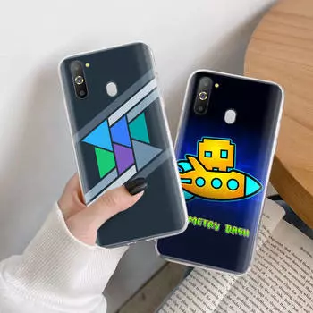 Чехол Geometry Dash TPU для iPhone XR 7 8 14 15 11 12 13 X XS Pro Max Xiaomi Redmi 13C Note 9 Samsung A22 S23 S24 Ultra Plus VIVO Samsung A22S кожа буйвола