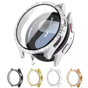 Чехол Glass+Diamond для Samsung Galaxy Watch 7 44 мм 40 мм, аксессуары, защитный жесткий защитный чехол для ПК, защитный бампер для Galaxy Watch 7 40 мм Galaxy watch 7 40mm чистый