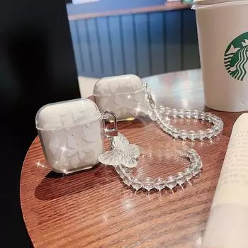 Чехол Glitter Butterfly AirPods Pro 2 — защитный чехол для гарнитуры Apple Bluetooth 2-го поколения airpods 3 белый