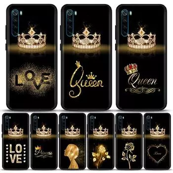 Чехол Golden Diamond Crown Flower Queen Love Couqe для Xiaomi Redmi 9 9C NFC 9T 10 10C 6 7 8 A K40 K50 Pro Plus Soft Shell Cover Redmi 6