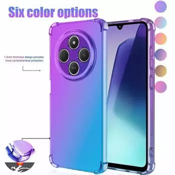 Чехол Gradient Airbag TPU для Redmi 14C 4G 13C 5G 12C 10C 13 12 Turbo 3 Защитный противоударный силиконовый прозрачный чехол Redmi 10C