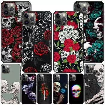 Чехол Grim Reaper Skull Skelet для Apple Iphone 14 11 13 12 Pro Max Xr 7 8 +Se 2020 Xs 6 6s Plus 5 5S, черный силиконовый чехол для телефона iPhone 14 Pro