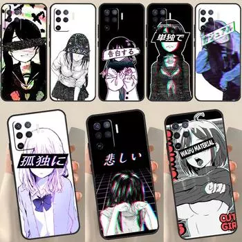Чехол «Грустная девушка» в японском стиле аниме для OPPO A74 A94 A54 A1K A15 A16 A52 A72 A83 A91 A93 A53S A5 A9 A31 A53 2020, чехол OPPO A94 5G