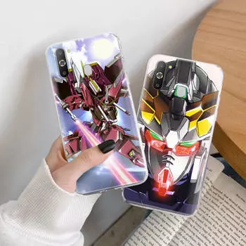 Чехол Gundam TPU для iPhone XR 7 8 14 15 11 12 13 X XS Pro Max Xiaomi Redmi 13C Note 9 Samsung A22 S23 S24 Ultra Plus VIVO iPhone 13 Pro Max кожа буйвола