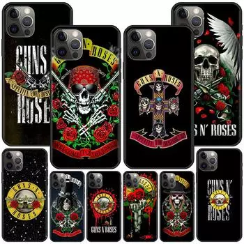 Чехол Guns N Roses для Iphone 14 11 13 Pro Max 12 Mini Xr 7 8 Plus Se 2020 Xs 6 6s +5 5S, черный мягкий чехол-сумка для мобильного телефона iPhone 13