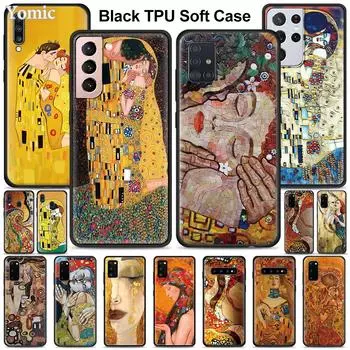 Чехол Gustav Klimt Kiss Art для Samsung Galaxy S21 Ultra A51 A71 A52 A72 5g S20 Fe A50 A70 A41 A31 A30 A21s, черный чехол из ТПУ for Samsung A72 5G