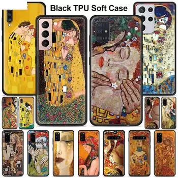 Чехол Gustav Klimt Kiss Art для Samsung Galaxy S21 Ultra A51 A71 A52 A72 5G S20 FE A50 A70 A41 A31 A30 A21s, черный чехол из ТПУ Samsung A21s