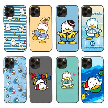 Чехол H-15 Pekkle Duck Black Sofe для iPhone 16 15 Plus 14 13 Mini 12 11 Pro 8 6 6S SE 5 XR XS Max Realme C30 C33 C32 9I VIVO V29 V27 V23 Y36 iPhone 15 Pro Max серый