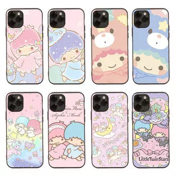 Чехол H-22 Little Twin Stars Black Sofe для iPhone 16 15 Plus 14 13 Mini 12 11 Pro 8 6 6S SE 5 XR XS Max Realme C30 C33 C32 9I VIVO V29 V27 V23 Y36 VIVO Y36 коричневато-жёлтый