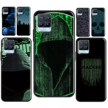 Чехол Hacker Binary Matrix Rain Back для Realme 8i 8 Pro GT Neo 2 Master C15 C21 Coque для OnePlus 8T 9R Nord2 9 Pro GT Master Explorer5G