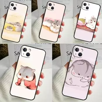 Чехол Hamsters для iPhone 14 16 15 Pro Max 11 12 13 Mini 7 8 Plus X XR XS MAX Мягкий противоударный чехол iPhone 13 mini