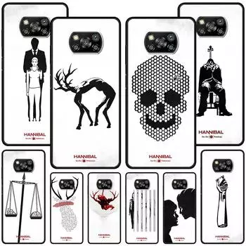 Чехол Hannibal TV для Xiaomi Poco M5s X3 NFC X5 F3 M4 M3 Pro, черный, силиконовый, мягкий чехол для телефона Xiaomi Poco M3