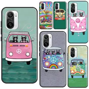 Чехол Hippy Peace Bus Cat для Xiaomi Mi 11T Pro 12 X 10T Mi 11 Lite, чехол для телефона POCO X3 Pro GT X4 F3 M3 M4 Mi 9T (9T Pro)