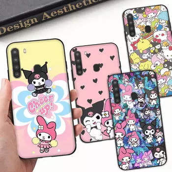 Чехол HK11 My Melody Kuromi Black Sofe для Samsung Note 20 Lite S24 Ultra S23 A03 A05 A06 A11 A71 A15 A16 A13 A24 A25 A33 A52 A53 A50 M55 M35 Plus Samsung A13 4G зелёный