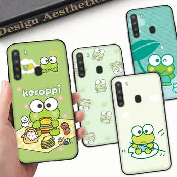 Чехол HK17 Keroppi Black Sofe для Samsung Note 20 Lite S24 Ultra S23 A03 A05 A06 A11 A71 A15 A16 A13 A24 A25 A33 A52 A53 A50 M55 M35 Plus Samsung M35 5G бездна