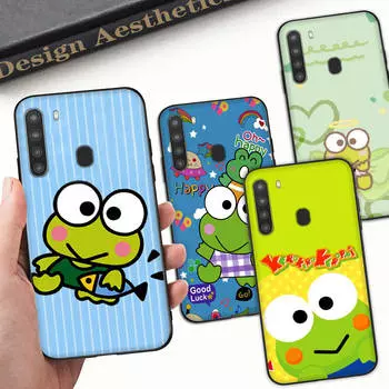 Чехол HK18 Cute Keroppi Black Sofe для iPhone 16 15 Plus 14 13 Pro 8 SE XR XS Max P30 Nova 5T Y5P Y6 Y7 Y8P Y9 Realme C30 C33 C31 VIVO Y36 V27 iPhone 15 Pro бездна
