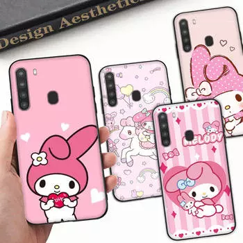 Чехол HK21 Cute My MelodyBlack Sofe для Xiaomi Poco X6 X4 M5 M6 F5 F6 C65 C55 C50 C51 C40 Pro Redmi 14C A3X 13C 12C 11T 10A 9C Note 7 6 8A Plus Xiaomi Poco X3 капри