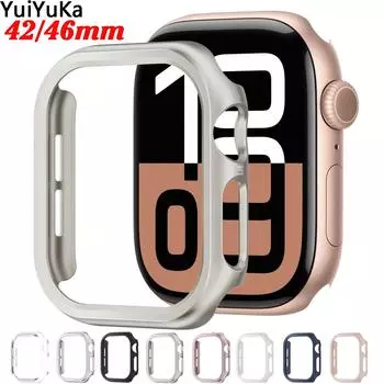 Чехол Hollow PC для Apple Watch 10 46 мм 42 мм защитная рамка для экрана жесткий бампер чехол аксессуары для IWatch Series 10 чехол 42mm Series 10 прозрачный