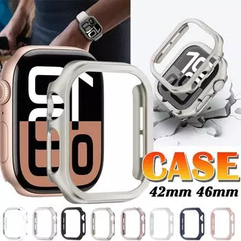 Чехол Hollow PC для Apple Watch 10 46 мм 42 мм защитная рамка для экрана жесткий бампер чехол аксессуары для IWatch Series 10 чехол 42mm Series 10 прозрачный