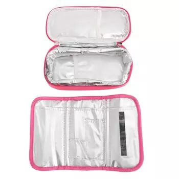 Чехол-холодильник для инсулина Ткань Оксфорд Портативный Ручной Дизайн на молнии Сумка для лекарств для диабетиков для путешествий розовый