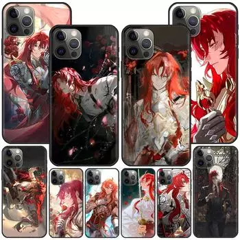 Чехол Honkai Star Rail Argenti для Apple iPhone 11 14 13 Mini 15 Plus X XS 12 Pro Max XR, черный силиконовый мягкий чехол для телефона iPhone 7(SE 2020)