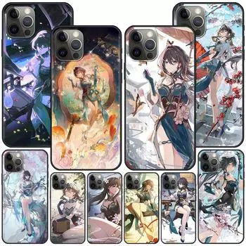 Чехол Honkai Star Rail Ruan Mei для Apple iPhone 11 14 13 Mini 15 Plus X XS 12 Pro Max XR, черный силиконовый мягкий чехол для телефона iPhone 7(SE 2020)