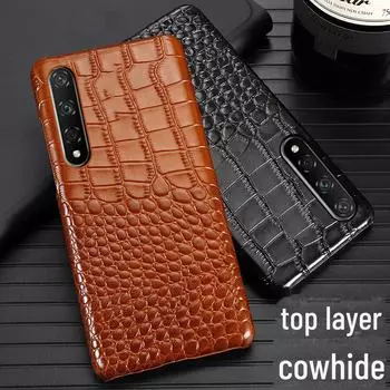 Чехол Honor 20 и 20Pro из натуральной кожи - с узором под крокодиловую кожу, получехол Honor 20 Pro