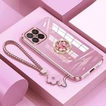 Чехол Honorx8 2022 с ремешком, роскошный чехол с бриллиантовым держателем для Huawei Honor X8 4G, чехлы Honor X 8 X6a X6 X6s X7, кольцо-подставка Honor x8 4G&Case & Holder бежевый